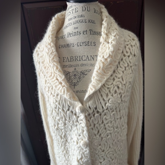 XL Coldwater Creek Wool Rabbit Blend Jacket Cardigan Sweater - Picture 6 of 16
